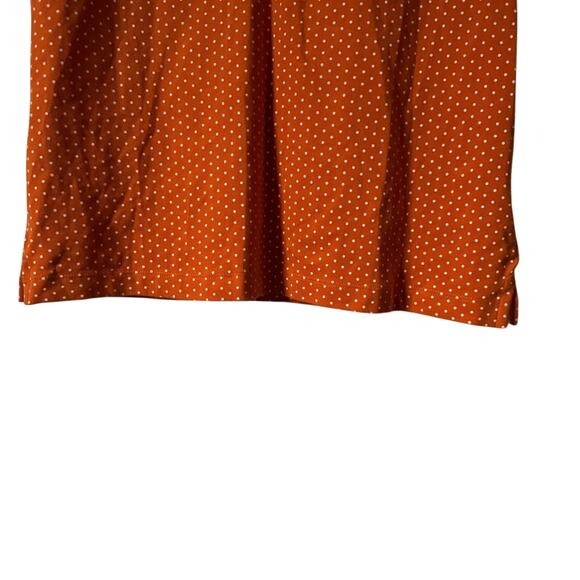 Lands End Women's Button Sleeveless Polka Dot Orange and white Blouse Sz  M - Picture 6 of 8